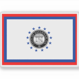 Sticker Drapeau de Savannah, Géorgie