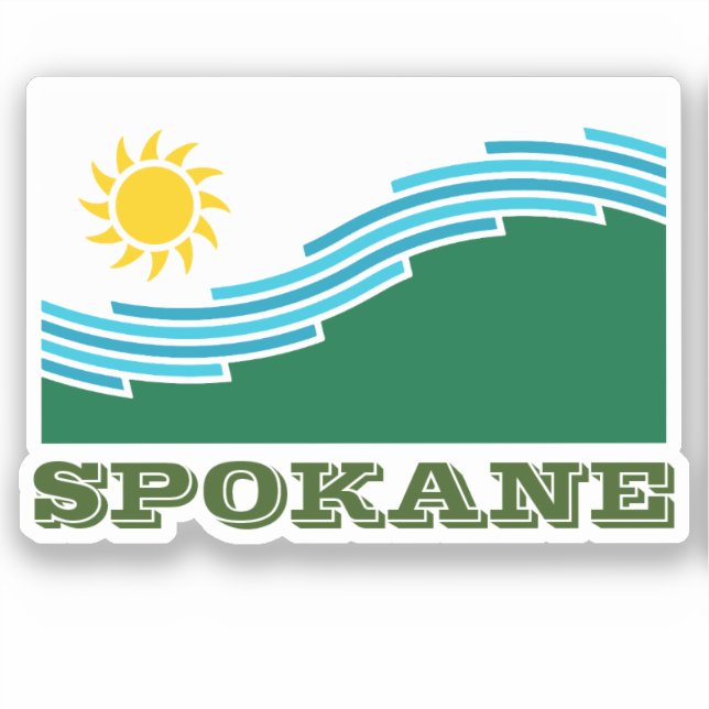 Sticker Drapeau de Spokane, État de Washington (Recto)