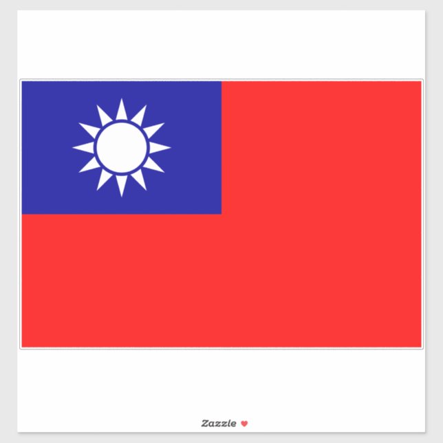 Sticker Drapeau de Taïwan : République de Chine, Taipei ch (Feuille)