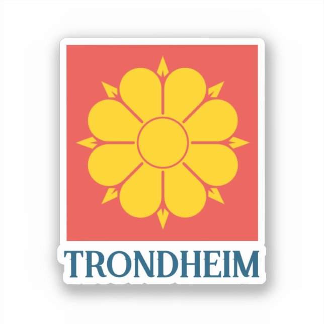 Sticker Drapeau de Trondheim, Norvège (Recto)