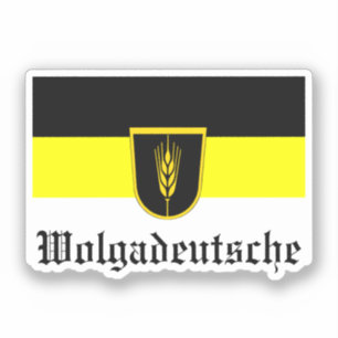 Sticker Drapeau de Wolgadeutsche (version noir/jaune/blanc