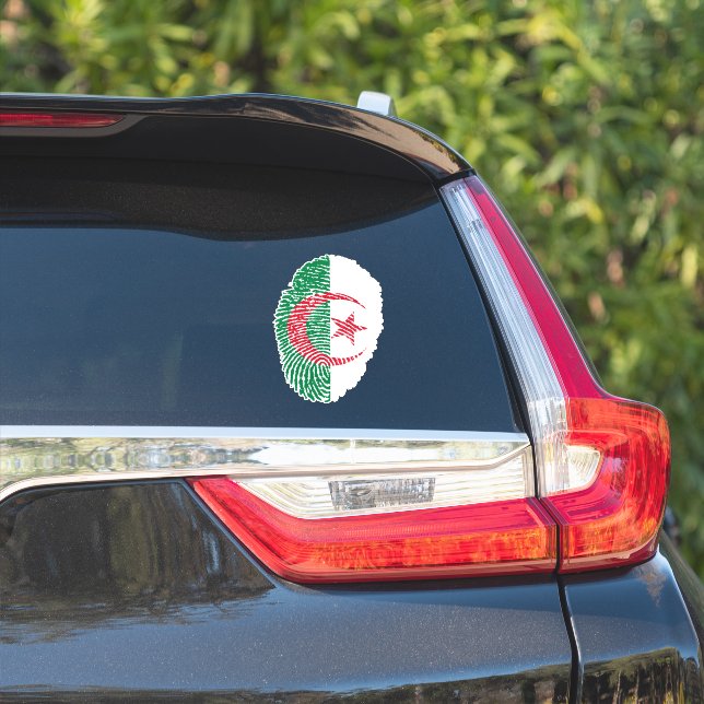 Sticker Drapeau d'empreintes digitales Algérie (Côté voiture)