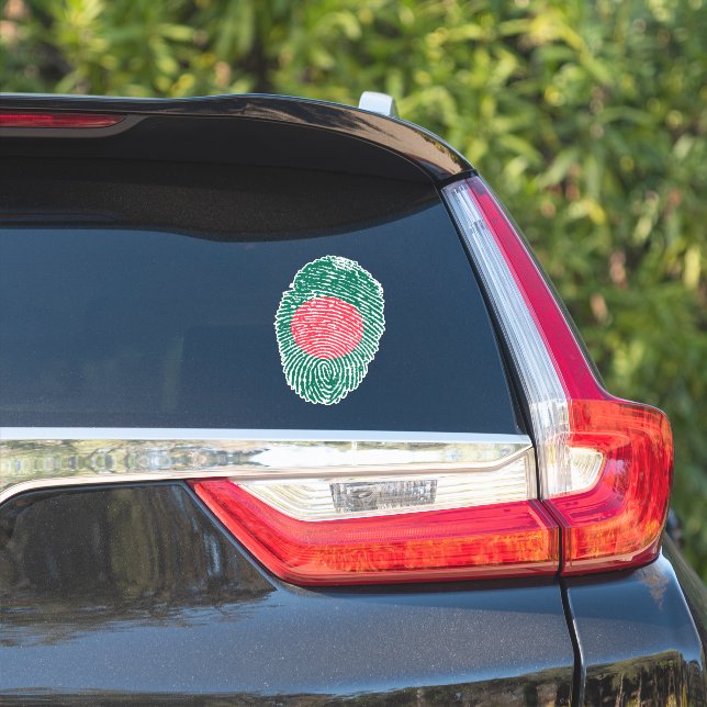 Sticker Drapeau d'empreintes digitales du Bangladesh (Côté voiture)