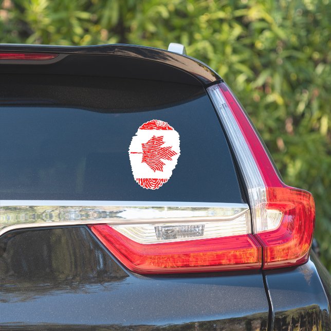 Sticker Drapeau d'empreintes digitales du Canada (Côté voiture)