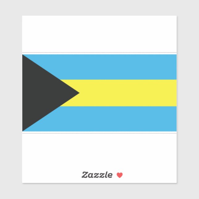 Sticker Drapeau des Bahamas en bleu, noir et jaune (Feuille)