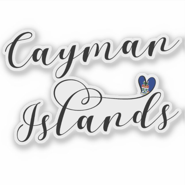 Sticker Drapeau des îles Caïmans Coeur, îles Caïmans (Devant)