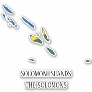 Sticker Drapeau des Îles Salomon Charmante carte patriotiq