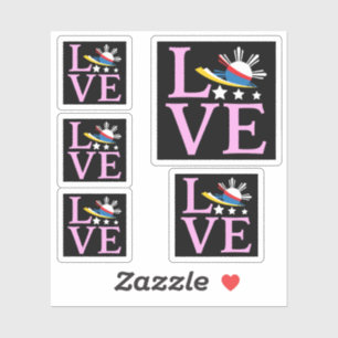 Sticker Drapeau des Philippines - Amour rose Filipina