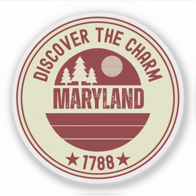 Sticker Drapeau d'état du Maryland - MD Crab Souvenir (Devant)