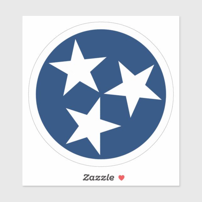 Sticker Drapeau d'état du Tennessee Bleu Blancs étoiles (Feuille)