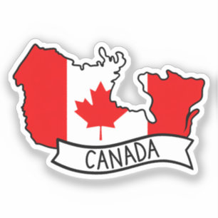 Sticker Drapeau du Canada Carte Fierté Canadienne Patrioti