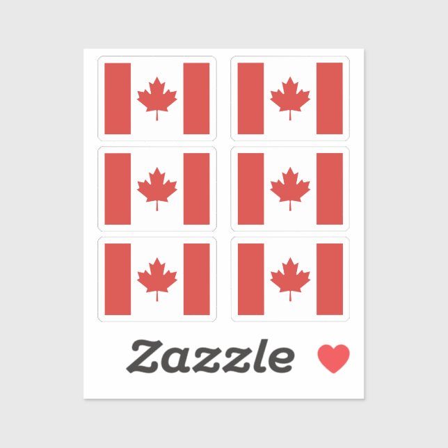 Sticker Drapeau du Canada Collection pack de 6 (Feuille)