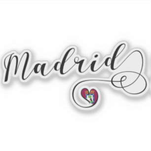 Sticker Drapeau du coeur de Madrid