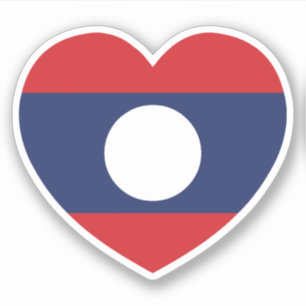 Sticker Drapeau du cœur laotien