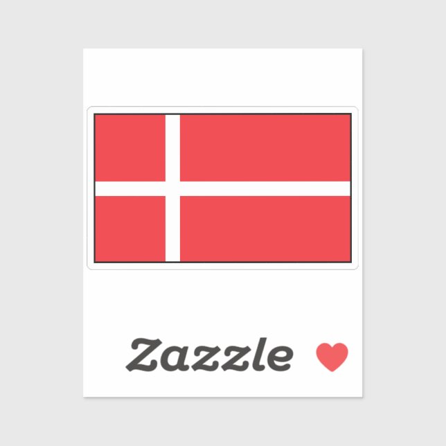 Sticker Drapeau du Danemark (Feuille)