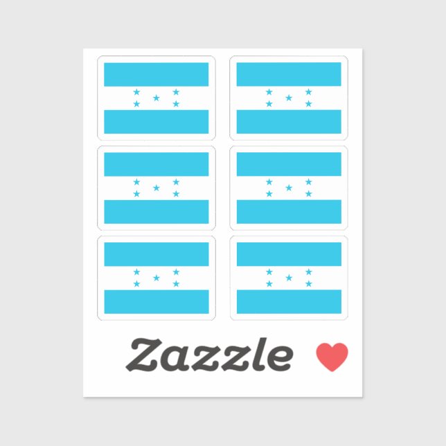 Sticker Drapeau du Honduras Collection pack de 6 (Feuille)