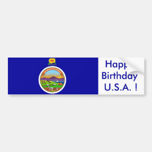 Sticker Drapeau du Kansas, Joyeux Anniversaire U.S