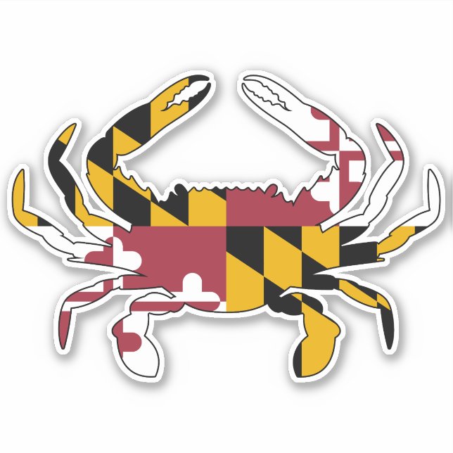 Sticker Drapeau du Maryland Crabe bleu (Devant)