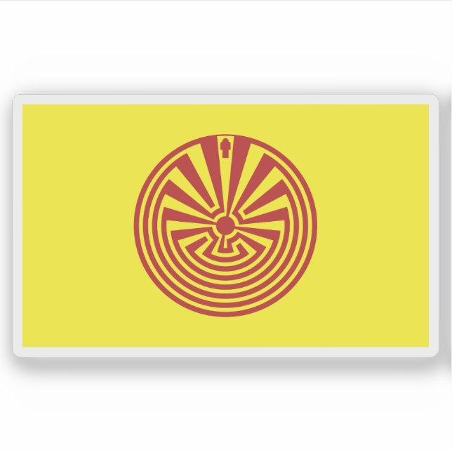 Sticker Drapeau du peuple Akimel O'odham (Pima), Mexique (Devant)