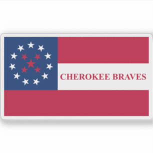 Sticker Drapeau du peuple Cherokee Braves, USA