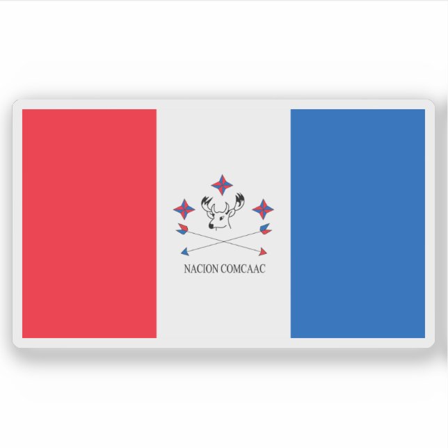 Sticker Drapeau du peuple Seri ou Comcaac, Mexique (Devant)
