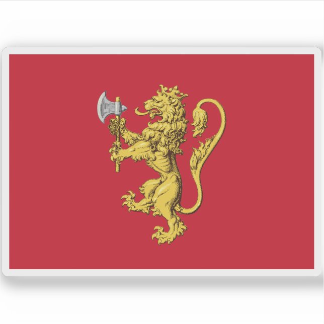 Sticker Drapeau du Royaume de Norvège (avant 1380) (Devant)