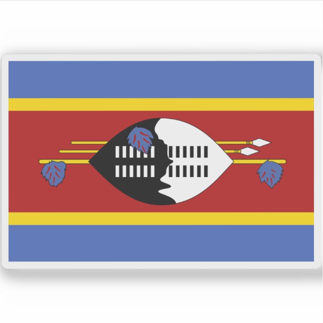 Sticker Drapeau du Royaume d'Eswatini (Devant)