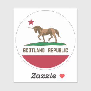 Sticker Drapeau écossais Californie Unicorne