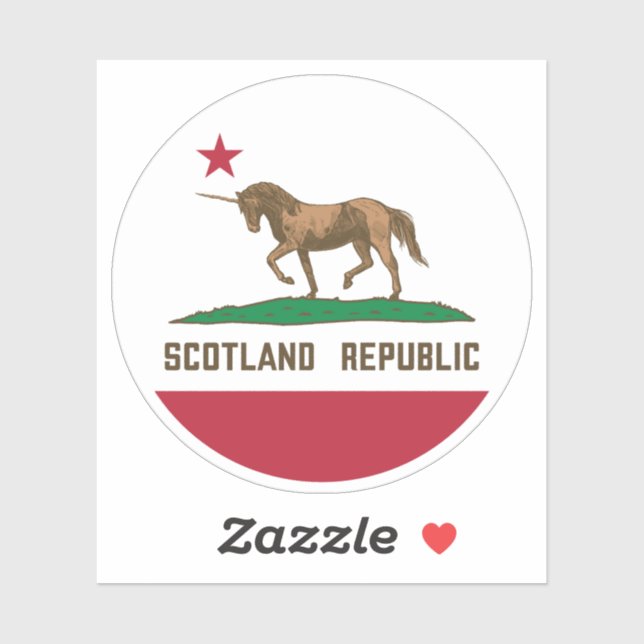 Sticker Drapeau écossais Californie Unicorne (Feuille)
