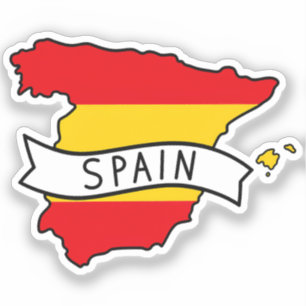 Sticker Drapeau Espagne Carte Fierté Espagnole Patriotique