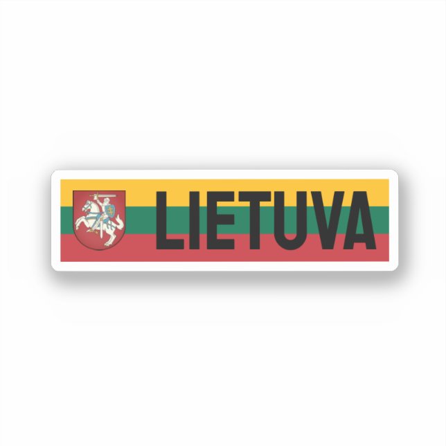 Sticker Drapeau et armoiries de Lituanie (Recto)
