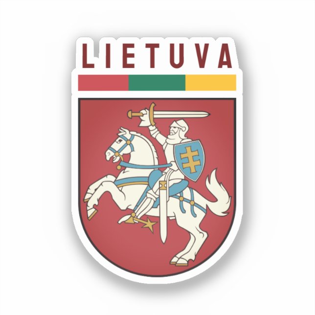 Sticker Drapeau et armoiries de Lituanie (Recto)