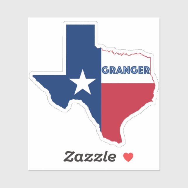 Sticker Drapeau Granger Texas (Feuille)