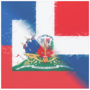 Sticker Drapeau Haïti République dominicaine   Hispaniola 