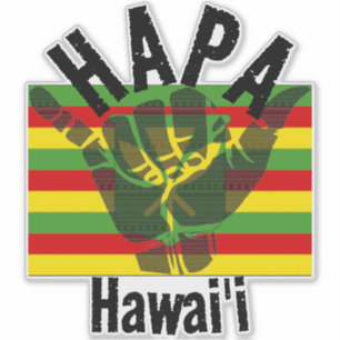 Sticker Drapeau HAPA HAWAII Kānaka Maoli TRIBAL SHAKA BG