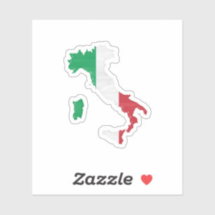 Sticker Drapeau italien et carte