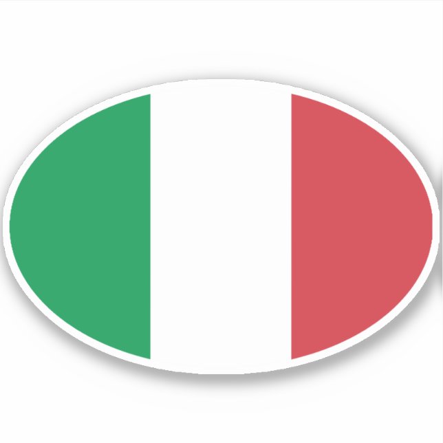 Sticker Drapeau italien ovale (Devant)