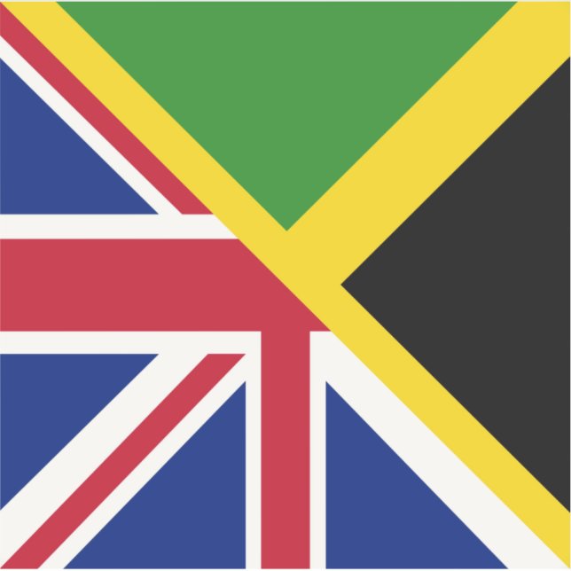 Sticker Drapeau jamaïcain | Drapeau de la moitié Jamaïque  (Devant)