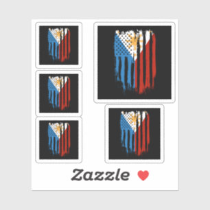 Sticker Drapeau mi-américain mi-philippin Philippines