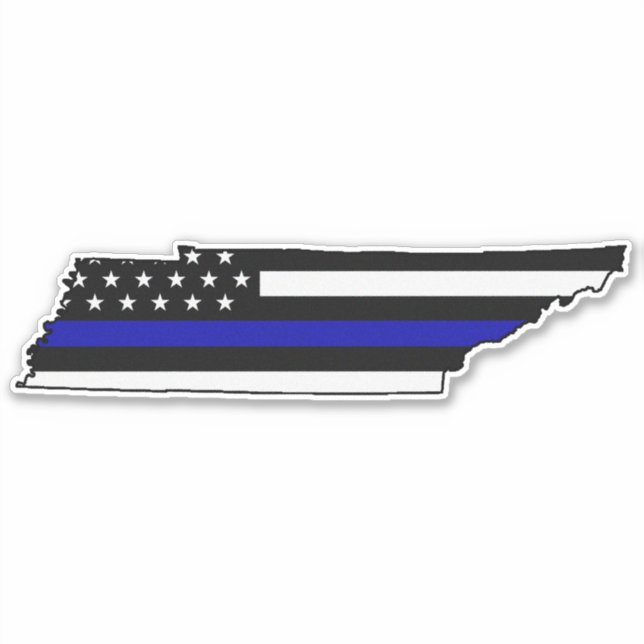 Sticker Drapeau mince en ligne bleue Tennessee (Devant)