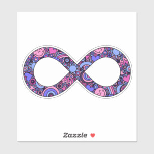 Sticker Drapeau Omnisexuel Pride Doodle Neurodivers Infini