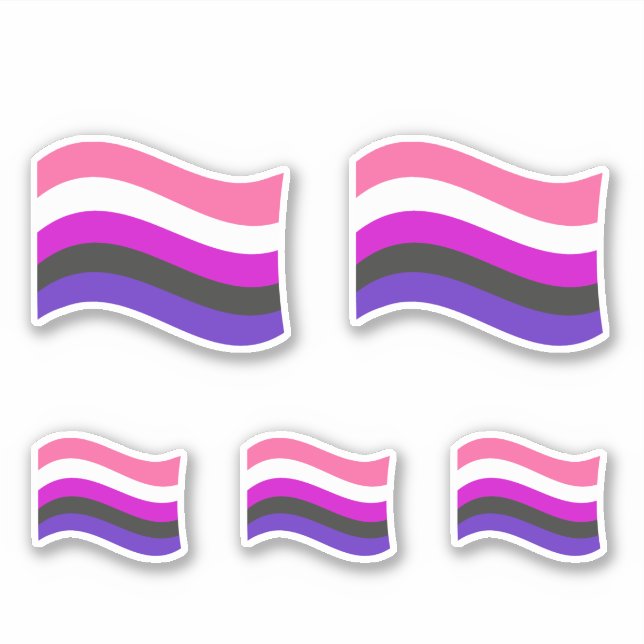 Sticker Drapeau ondoyant de fierté genderfluid (Devant)