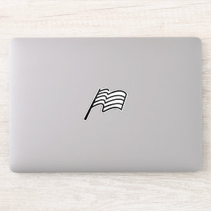 Sticker Drapeau ondulant de sport de course minimal
