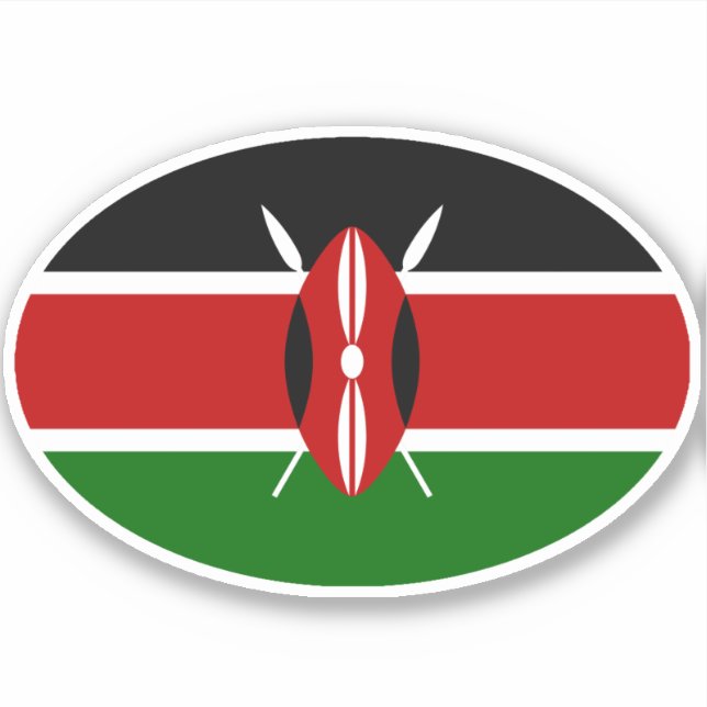Sticker Drapeau Oval Kenya (Devant)