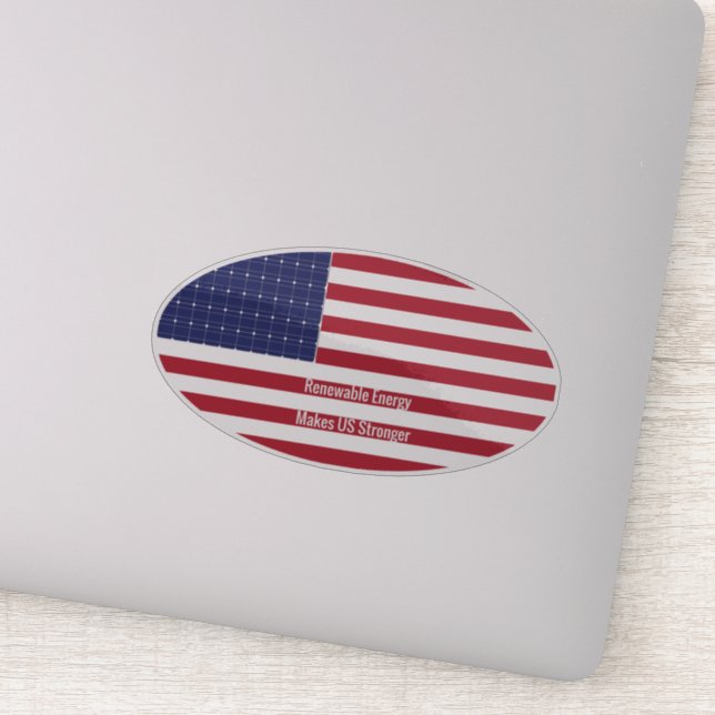 Sticker Drapeau Oval US avec panneau solaire (Détail)