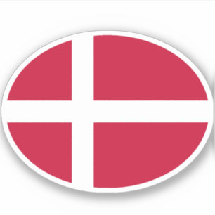 Sticker Drapeau ovale du Danemark