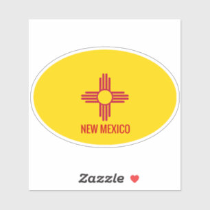 Sticker Drapeau ovale du Nouveau-Mexique
