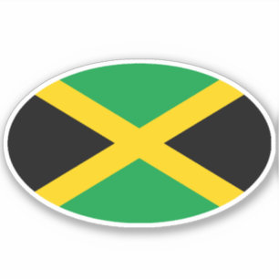 Sticker Drapeau ovale jamaïcain