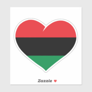 Sticker drapeau panafricain cœur Afro Américain histoire n