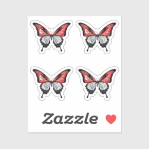 Sticker Drapeau papillon de Singapour